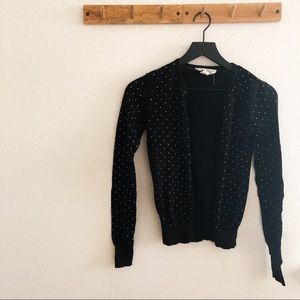 Active Basic Black and White Polka Dot Cardigan